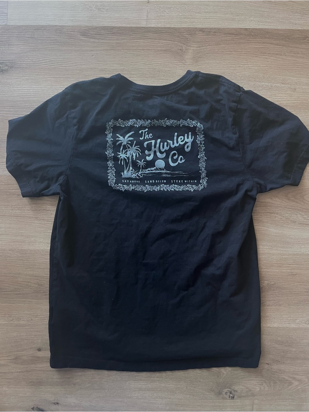 Hurley Men's Black Graphic Crew Neck T-Shirt Large